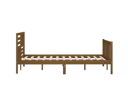 Estructura de cama madera maciza marrón miel 200x200 cm