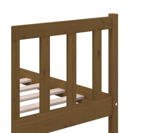 Estructura de cama madera maciza marrón miel 200x200 cm