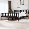 Estructura de cama de madera maciza negra 200x200 cm