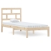 Estructura de cama individual pequeña madera maciza 75x190 cm