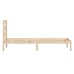 Estructura de cama individual pequeña madera maciza 75x190 cm