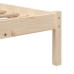 Estructura de cama individual pequeña madera maciza 75x190 cm