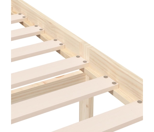 Estructura de cama individual pequeña madera maciza 75x190 cm