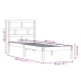 Estructura de cama individual pequeña madera maciza 75x190 cm