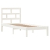 Estructura de cama individual madera maciza blanco 75x190 cm