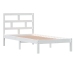 Estructura de cama individual de madera maciza blanco 90x190 cm