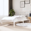 Estructura de cama individual de madera maciza blanco 90x190 cm