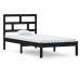 vidaXL Estructura de cama individual de madera maciza negro 90x190 cm