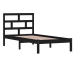 vidaXL Estructura de cama individual de madera maciza negro 90x190 cm