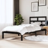 vidaXL Estructura de cama individual de madera maciza negro 90x190 cm