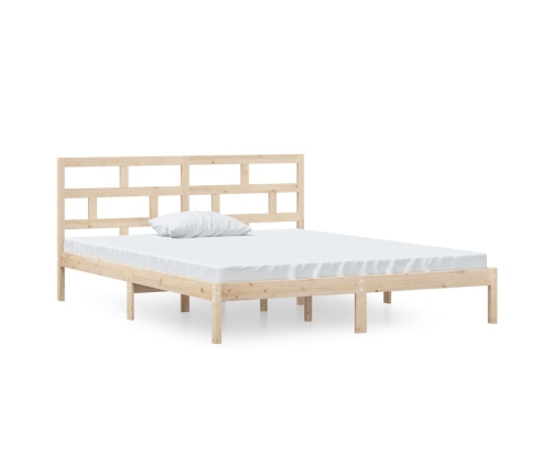 Estructura de cama doble pequeña de madera maciza 120x190 cm