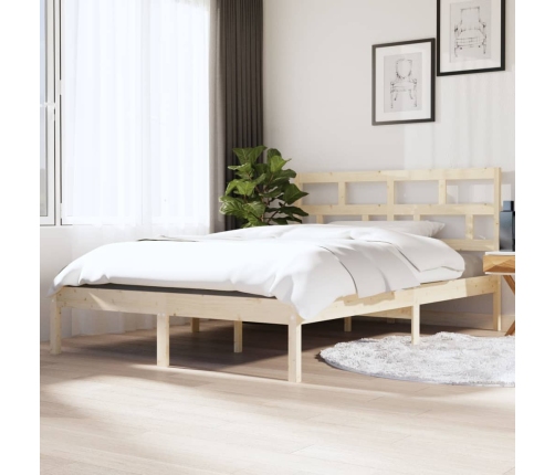 Estructura de cama doble pequeña de madera maciza 120x190 cm