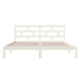 Estructura de cama doble de madera maciza blanco 135x190 cm