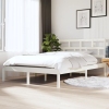 Estructura de cama doble de madera maciza blanco 135x190 cm