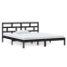 Estructura de cama doble de madera maciza negro 135x190 cm