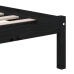 Estructura de cama doble de madera maciza negro 135x190 cm