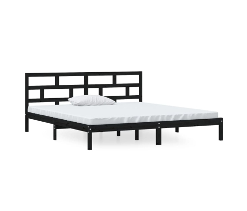 Estructura de cama de madera maciza de pino negro 140x190 cm