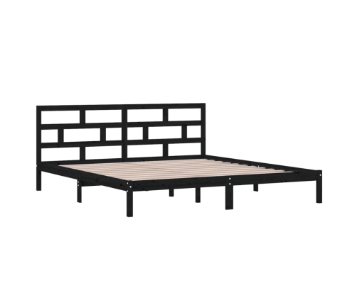 Estructura de cama de madera maciza de pino negro 140x190 cm