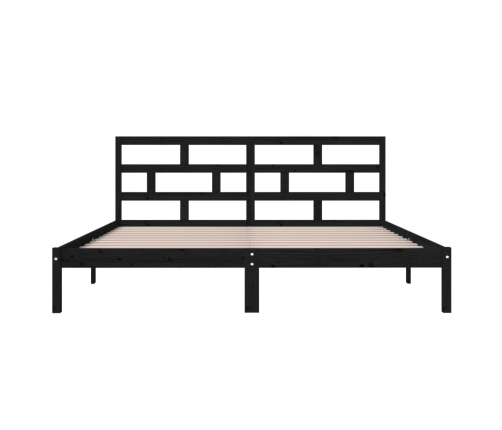 Estructura de cama de madera maciza de pino negro 140x190 cm