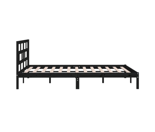 Estructura de cama de madera maciza de pino negro 140x190 cm