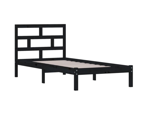 Estructura de cama madera maciza de pino negro 100x200 cm