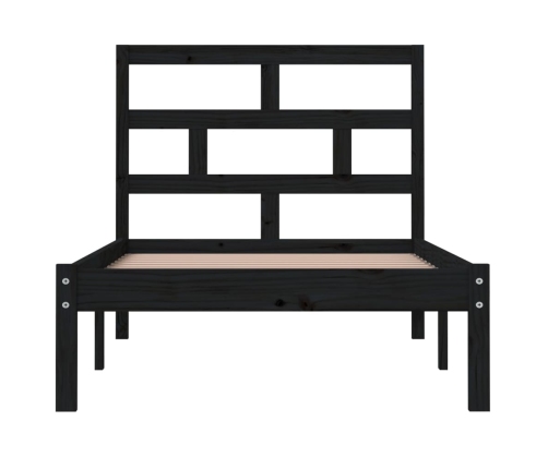 Estructura de cama madera maciza de pino negro 100x200 cm