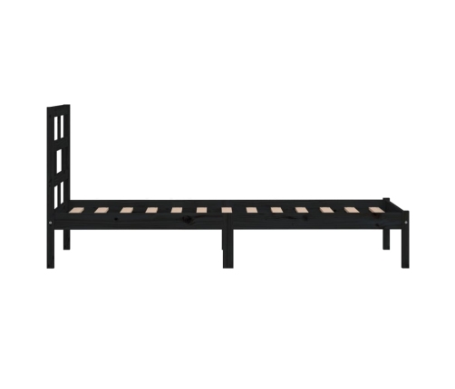 Estructura de cama madera maciza de pino negro 100x200 cm