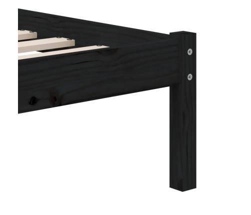 Estructura de cama madera maciza de pino negro 100x200 cm