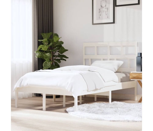 Estructura de cama madera maciza de pino blanco 120x200 cm