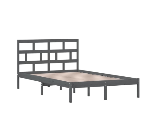 Estructura de cama madera maciza de pino gris 120x200 cm