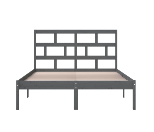 Estructura de cama madera maciza de pino gris 120x200 cm