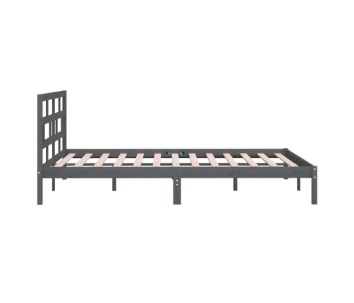 Estructura de cama madera maciza de pino gris 120x200 cm