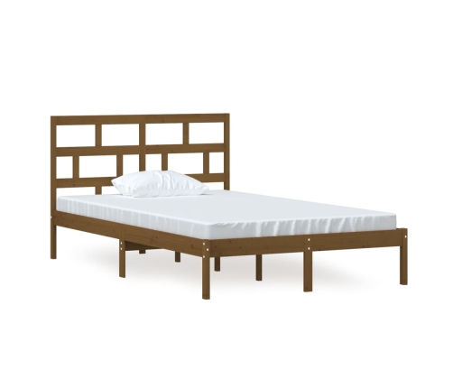 Estructura de cama madera maciza de pino marrón miel 120x200 cm