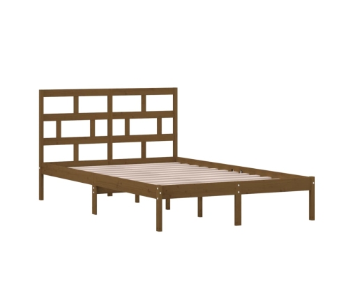 Estructura de cama madera maciza de pino marrón miel 120x200 cm