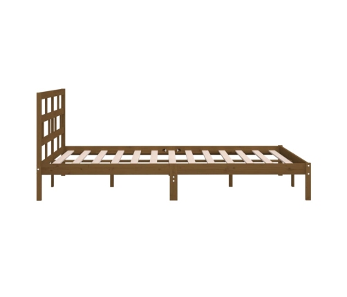 Estructura de cama madera maciza de pino marrón miel 120x200 cm