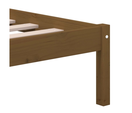 Estructura de cama madera maciza de pino marrón miel 120x200 cm