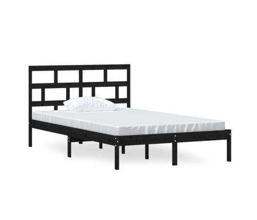 Estructura de cama madera maciza de pino negro 120x200 cm