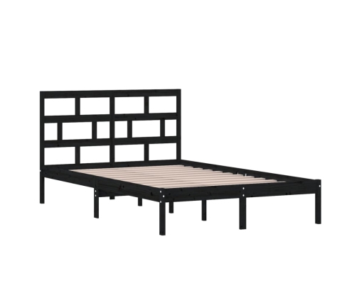 Estructura de cama madera maciza de pino negro 120x200 cm