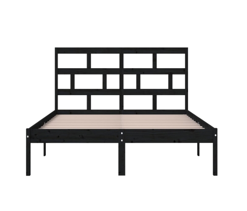 Estructura de cama madera maciza de pino negro 120x200 cm