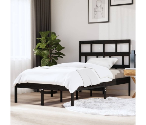 Estructura de cama madera maciza de pino negro 120x200 cm