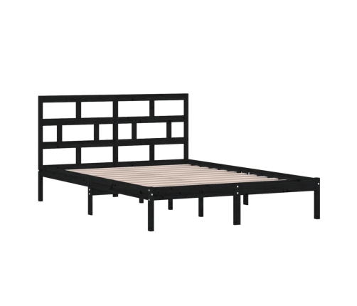 Estructura de cama de madera maciza de pino negro 140x200 cm