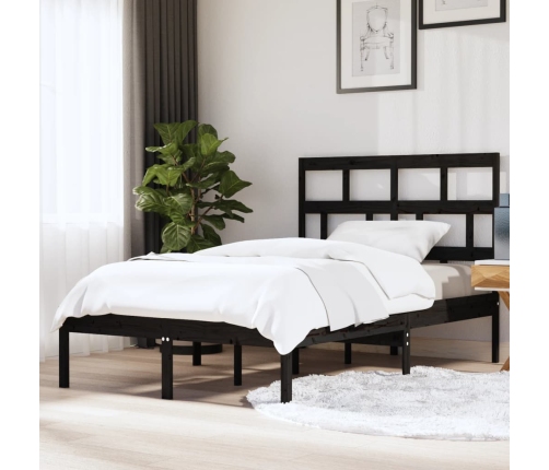 Estructura de cama de madera maciza de pino negro 140x200 cm