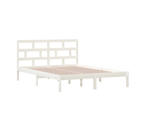 Estructura de cama de madera maciza blanco 150x200 cm