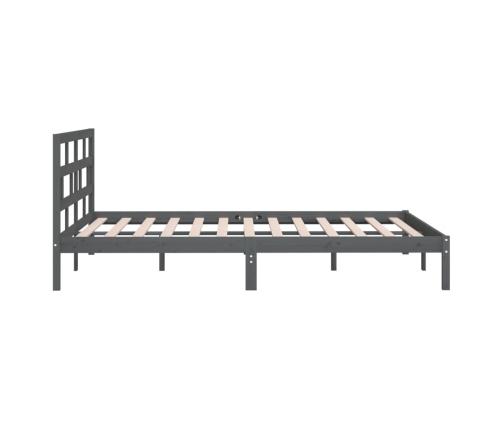 Estructura de cama de madera maciza gris 150x200 cm