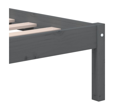 Estructura de cama de madera maciza gris 150x200 cm