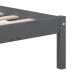 Estructura de cama de madera maciza gris 150x200 cm