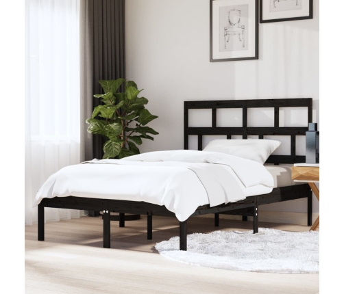 Estructura de cama de madera maciza negro 150x200 cm