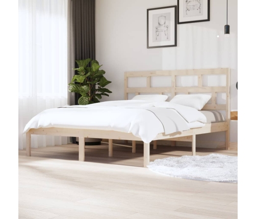 Estructura de cama de madera maciza de pino 160x200 cm