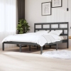 Estructura de cama de madera maciza de pino gris 160x200 cm