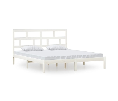 Estructura cama de madera maciza blanca super king 180x200 cm